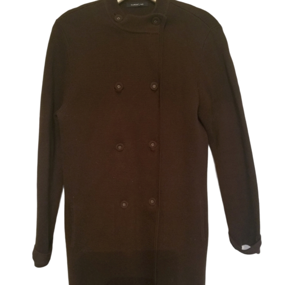 Unique Lands End Brown Sweater Jacket